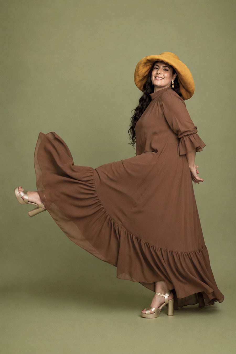 VESTIDO MARINA MARRÓN
