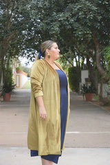 Vestido Mercedes color azul marino, lencero, vestido para tallas grandes confeccionado en satén elástico